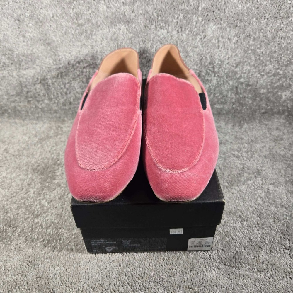 J.Crew Convertible Smoking Slipper Velvet Vintage Pink Loafer Womens 9.5